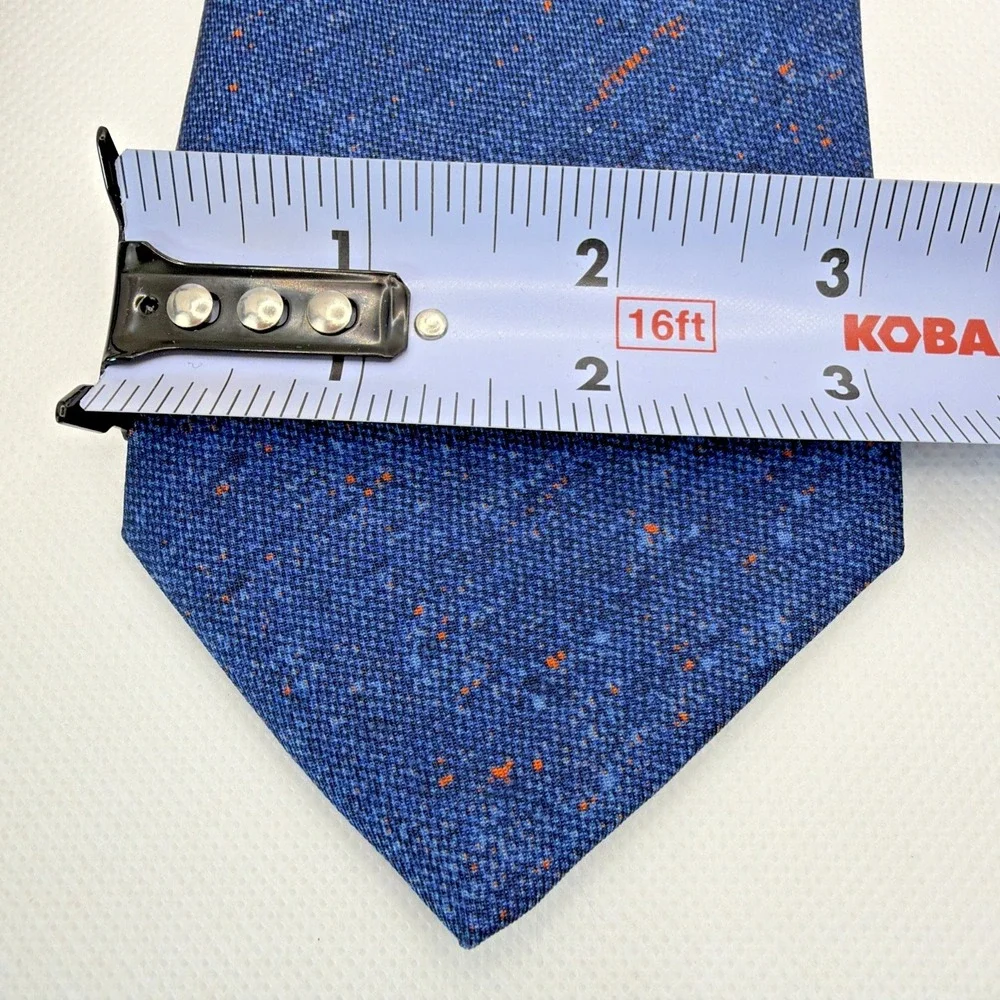 ATELIER F&B Blue Silk Necktie Abstract Pattern Made In France 3x60